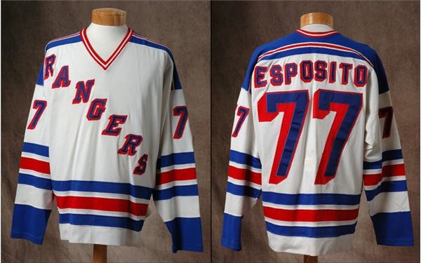 New York Rangers #77 Phil Esposito Light Blue With White CCM