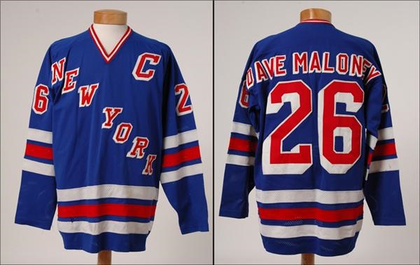 Hockey Sweaters - 1980-81 Dave Maloney Game Worn New York Rangers Jersey