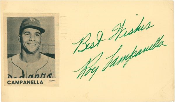 Signed Government Postcards - 1953 Roy Campanella Signed Government Postcard