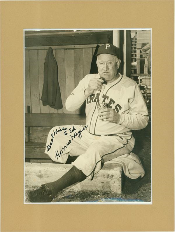Baseball Autographs - Honus Wagner Signed Photo From Former Player Eddie Bockman