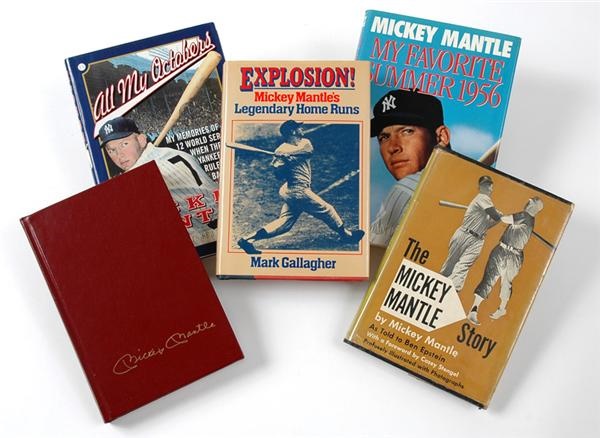 Mickey Mantle Signed Hardcover Book Collection (5)