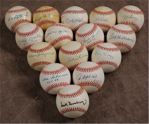 Baseball Autographs - Hall Of Fame Single Signed Baseball Collection (96)