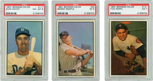 - High Grade 1953 Bowman Color Baseball Complete Set With PSA Graded Stars