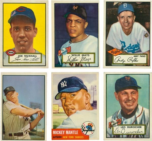 - 1950’s  Baseball Stars Collection (11) With Mantle And Mays Plus 1952 Topps Hi #’s