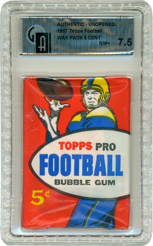 Sold at Auction: 1957 TOPPS BASEBALL FIRST SERIES CELLO PACK - PSA 7.