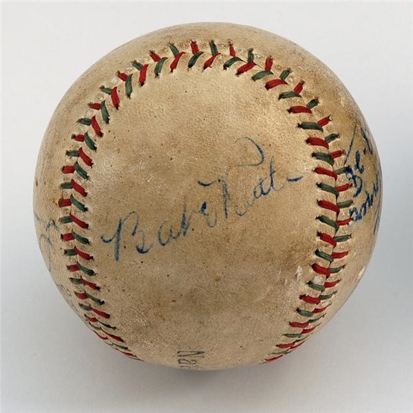 Babe Ruth - Babe Ruth & Lou Gehrig Autographed Baseball