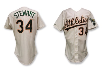 Game Used Baseball Jerseys and Equipment - 1990 Dave Stewart Game Worn Jersey