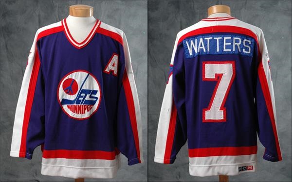 Hockey Sweaters - 1987-88 Tim Watters Game Worn Jets Jersey
