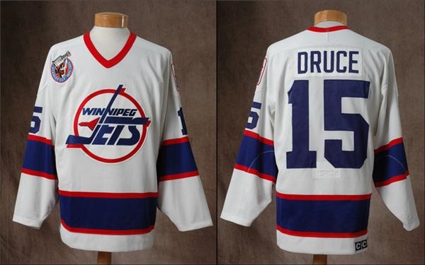 Hockey Sweaters - 1992-93 John Druce Game-Worn Winnipeg Jets Jersey
