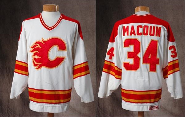 Hockey Sweaters - 1988-89 Jamie Macoun Game-Worn Flames Jersey