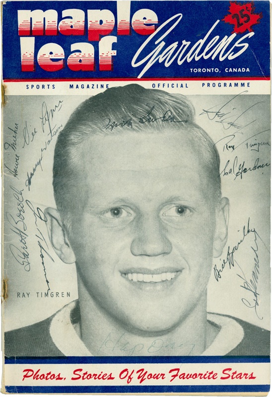 1949-50 Toronto Maple Leafs Team Signed Program With Turk Broda And Bill Barilko