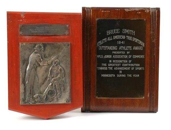 The Bruce Smith Heisman Collection - University of Minnesota’s Heisman Winner Bruce Smith Plaques (2)