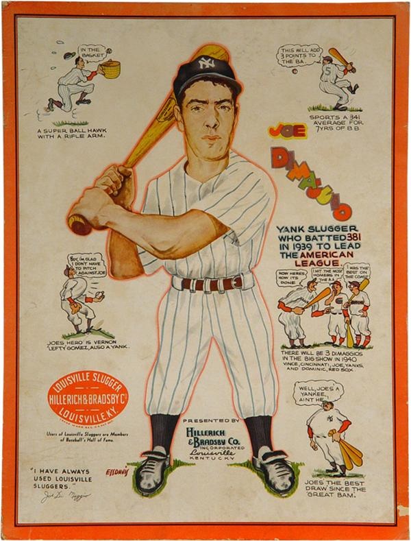 NY Yankees, Giants & Mets - 1939 Joe DiMaggio 
Hillerich & Bradsby 
Advertising Display