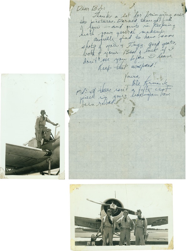 Football - Nile Kinnick Handwritten Signed Letter with Original Photos