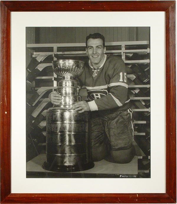 Hockey Memorabilia - Circa 1960 Henri Richard Photo With The Stanley Cup