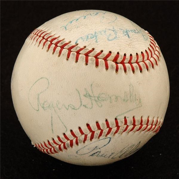 Autographed Baseballs - Hall of Fame Old Timers Ball With Cobb, Foxx, Hornsby and Grove