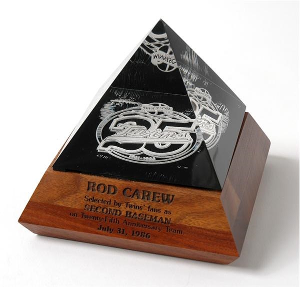 Baseball Awards - Rod Carew’s Minnesota Twins 25th Anniversary Award