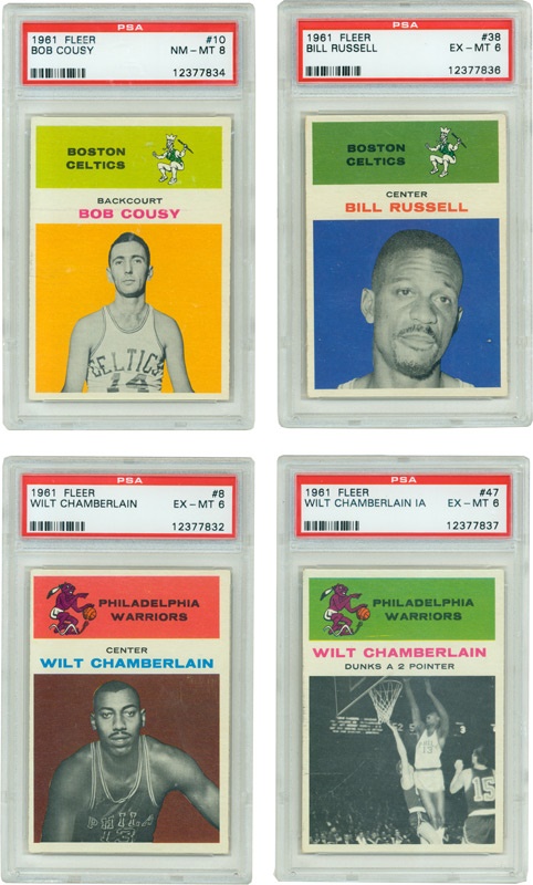 Basketball Cards - 1961-62 Fleer Basketball Near Complete Set With PSA Graded Stars
