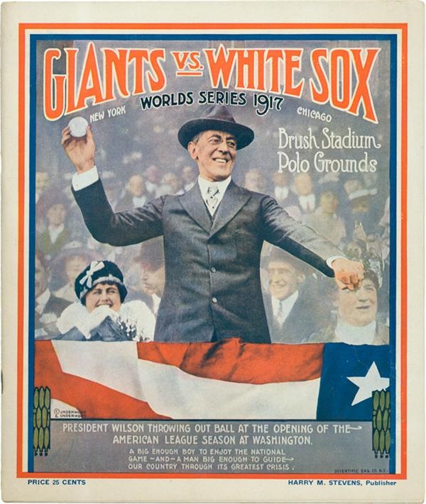Ernie Davis - 1917 World Series Program 
With Woodrow Wilson Cover