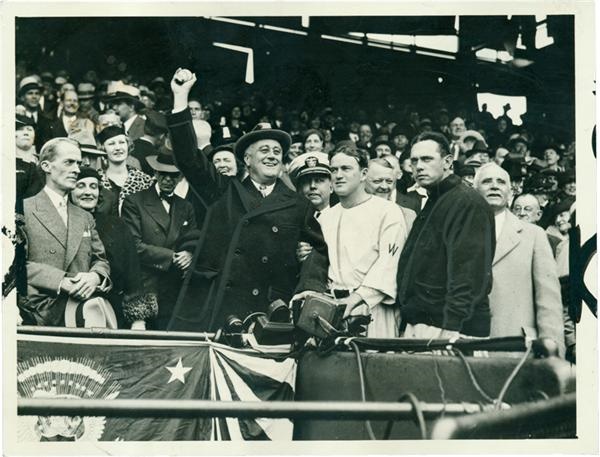 Franklin Roosevelt Baseball Photo