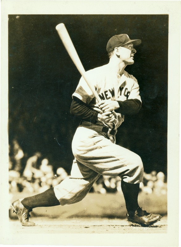 Baseball Photographs - Lou Gehrig Batting Photo
