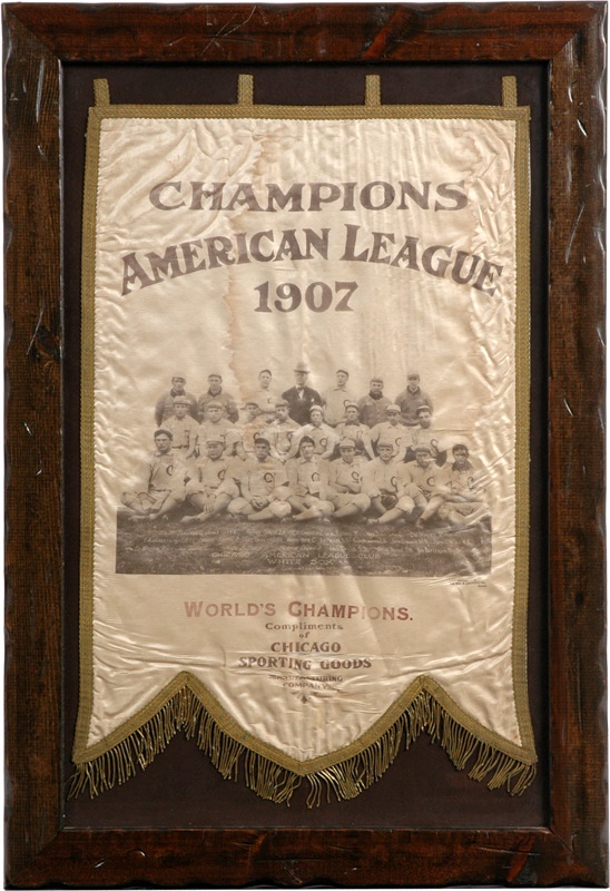 Ernie Davis - 1907 White Sox American League Champions Banner Framed