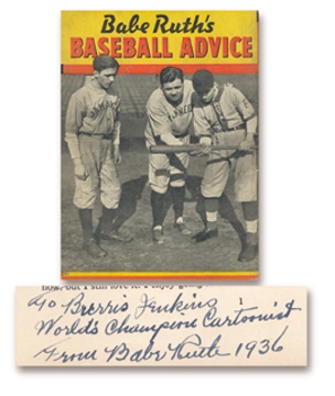 - 1936 Babe Ruth Signed Babe Ruth's Baseball Advice