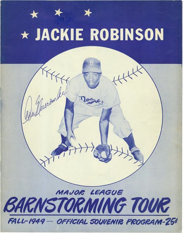 Dodgers - 1949 Jackie Robinson Signed Barnstorming Tour Program