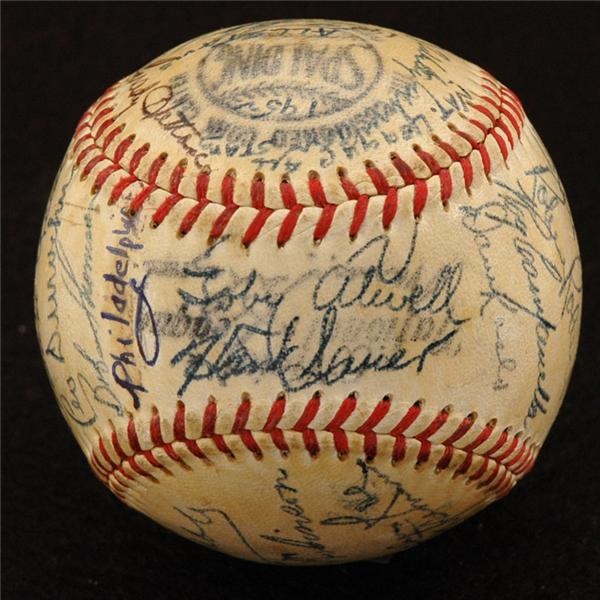 All Star Baseballs - 1952 National League All-Star Team Signed Baseball With Ty Cobb