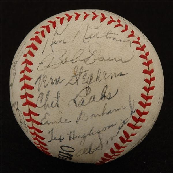 All Star Baseballs - 1943 American League All Star Team Signed Baseball (PSA 7.5)