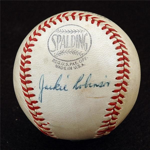Late 1940’s Jackie Robinson Single Signed Baseball