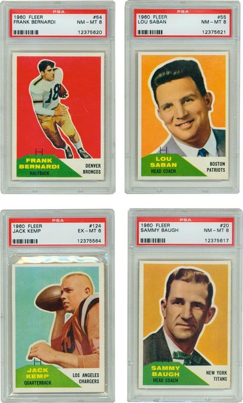 Football Cards - 1960 High Grade Fleer Football Set with (23) PSA Cards