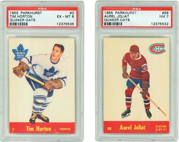 Hockey Cards - 1955-56 Quaker Oats Hockey Card Collection 
(10) With PSA Graded