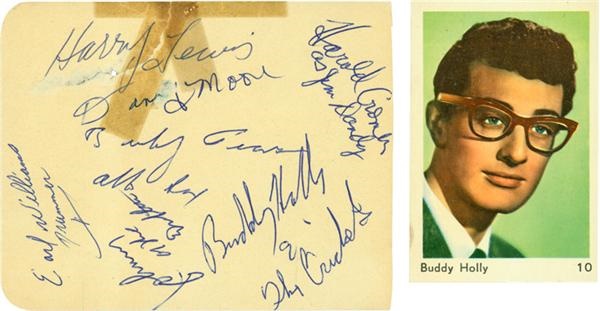 Rock Memorabilia - Buddy Holly And The Crickets Signed Album Page