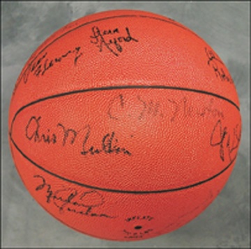 - 1984 Gold Medal-Winning Los Angeles Olympic Games Team Signed Basketball with Michael Jordan