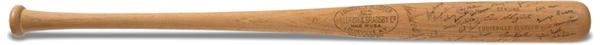 - 1956 Enos Slaughter Game Bat Signed By The Kansas City Athletics