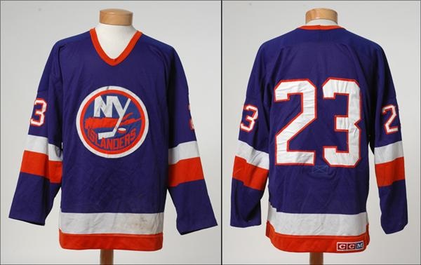 Hockey Sweaters - 1985-86 Bobby Nystrom Islanders Game Worn Jersey