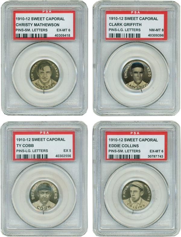 Baseball and Trading Cards - 1910 P2 Pin Collection Of (180) With Several PSA Graded
