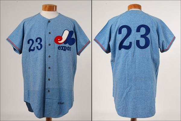 Baseball Equipment - 1970 Fred Whitfield Game Worn Expos Flannel Jersey