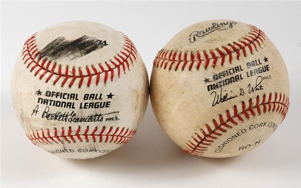 Baseball Equipment - Ryne Sandberg Career Home Run Balls Number 90 And 138