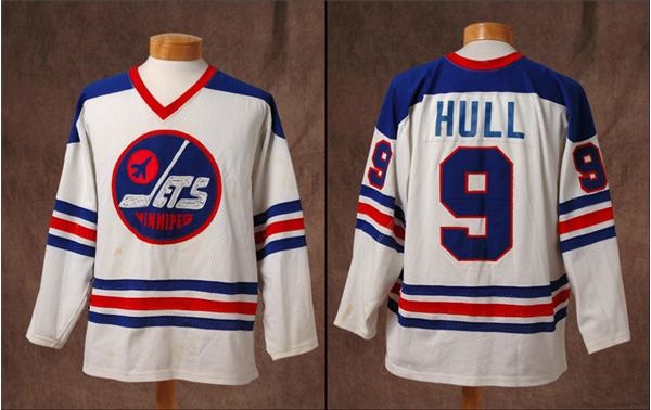 Hockey Sweaters - 1974-75 Bobby Hull Game Worn WHA Winnipeg Jets Jersey