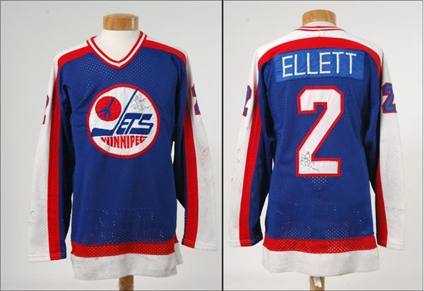 Hockey Sweaters - 1984-85 Dave Ellett Game Worn Winnipeg Jets Jersey