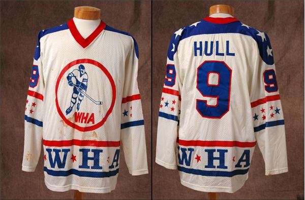 Hockey Sweaters - 1974 Bobby Hull Game Worn WHA All Star Jersey
