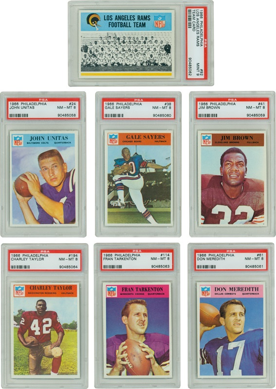 - High Grade 1966 Philadelphia Football Complete Set With (7) PSA Graded Cards