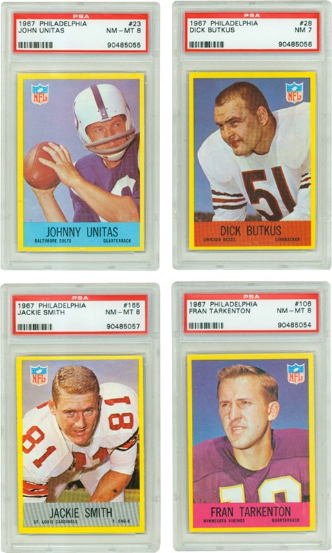 Football Cards - High Grade 1967 Philadelphia Football Complete Set With 
PSA 8 NM-MT Graded Star Cards