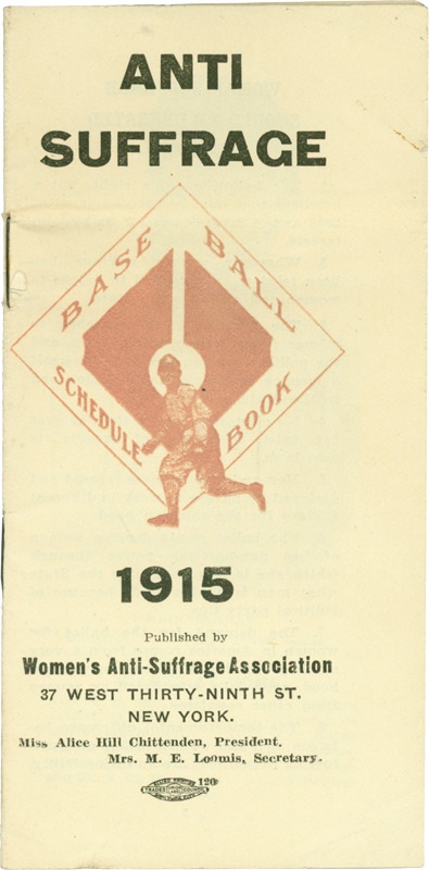 Ernie Davis - 1915 Anti-Suffrage Baseball Booklet