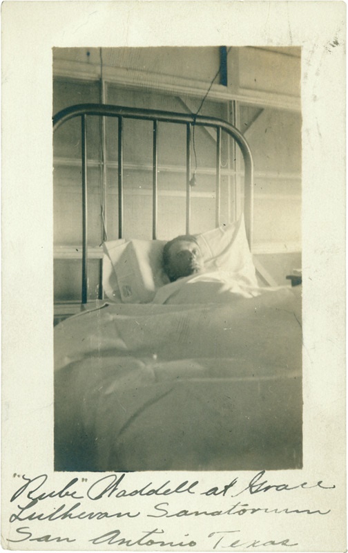 Baseball Photographs - 1914 Rube Waddell Deathbed 
Real Photo Postcard