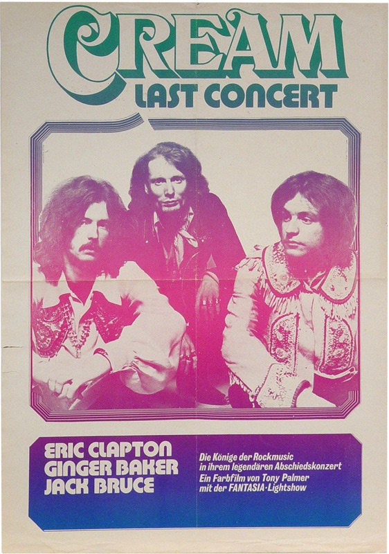 Rock Memorabilia - Cream Last Concert German Poster