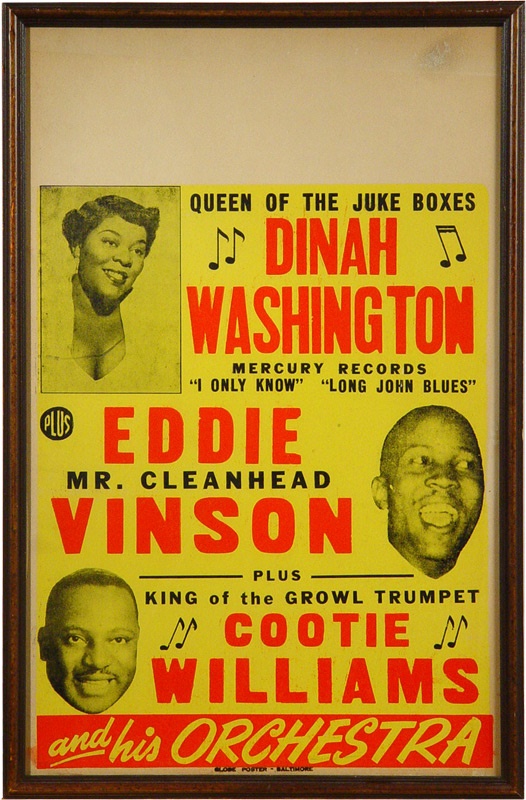 Entertainment - Concert Poster Featuring Dinah Washington, Eddie “Cleanhead” Vinson, And Cootie Williams