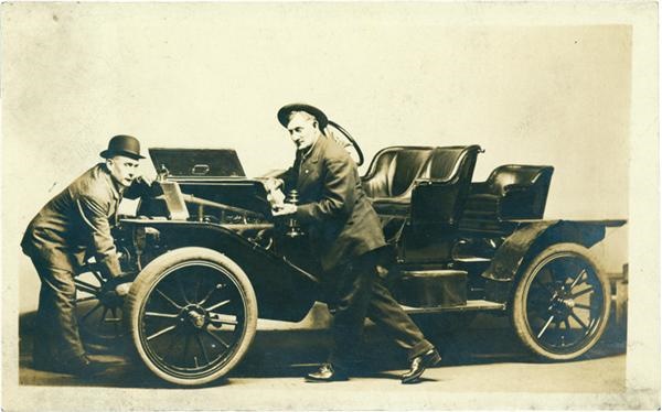 Baseball Photographs - Honus Wagner With Automobile Real Photo Postcard From The Honus Wagner Estate